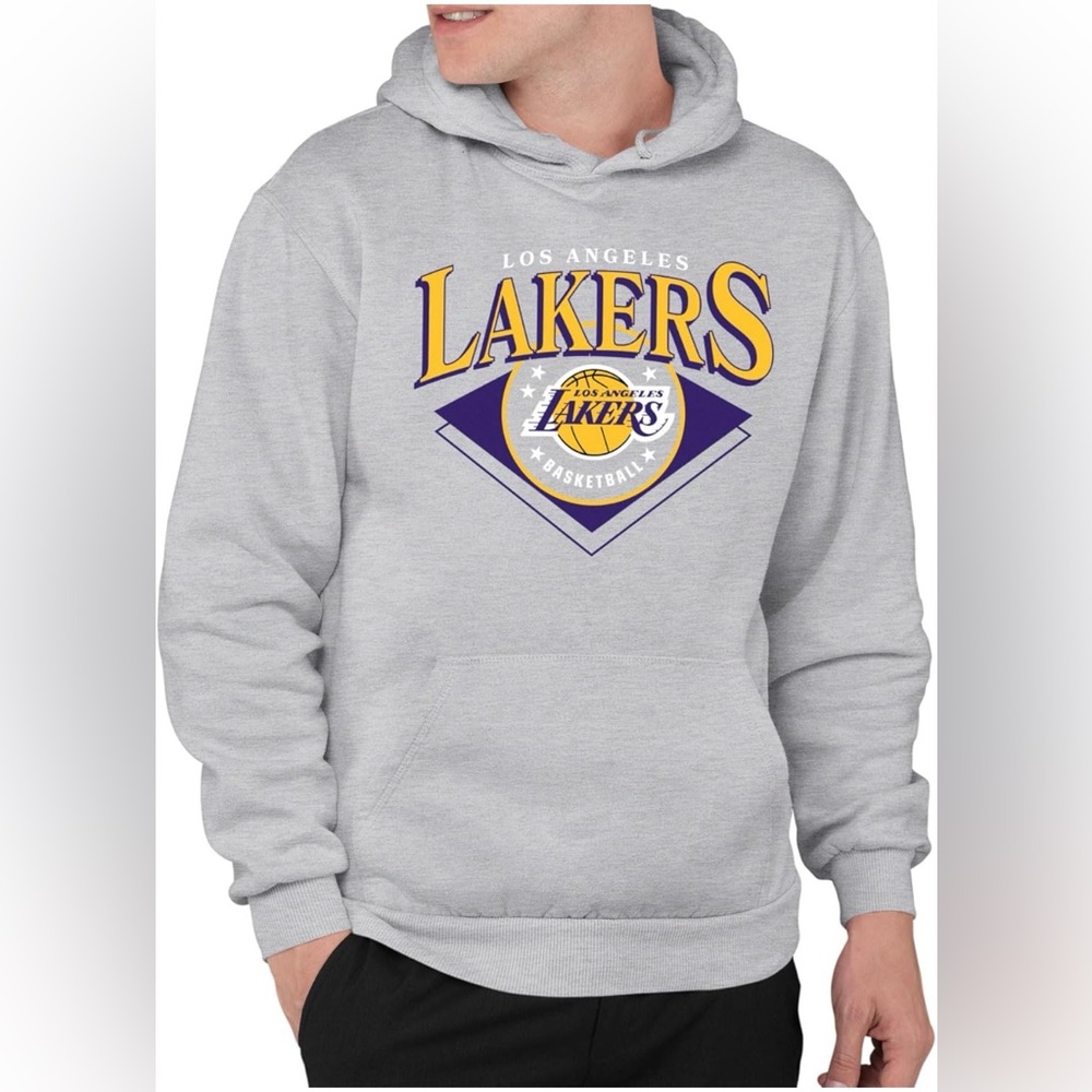 Junk Food NBA Court Classic Adult Hooded Fleece Sweatshirt Lakers Small NWT